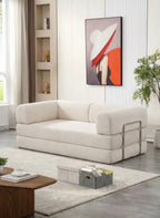 Canapé convertible modulable velours côtelé écru BIPBOP SOFA