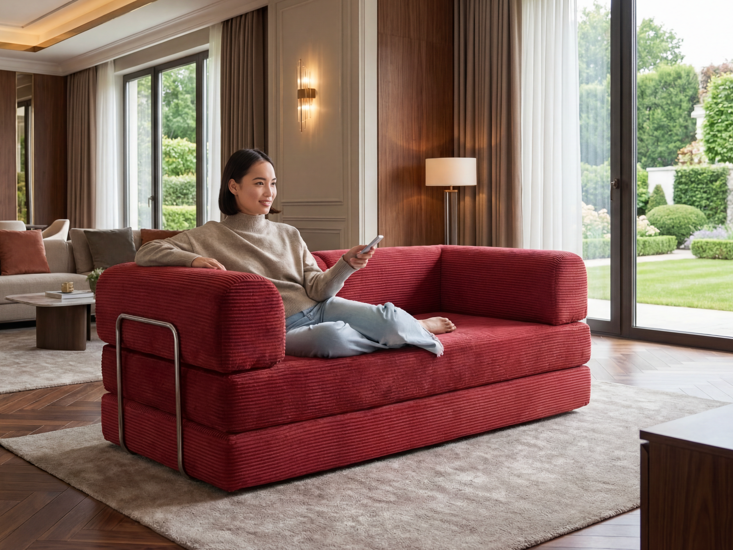 Canapé convertible modulable avec design minimaliste