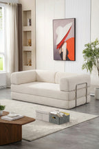Canapé modulable velours écru salon élégant BIPBOP SOFA